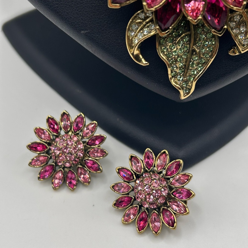 Heidi Daus Divine Miss Daisy swarovski crystal faux pearl necklace and earrings - Picture 4 of 12